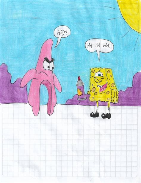 Spongebob And Patrick Fight With Can Invisibility By Matiriani28 On