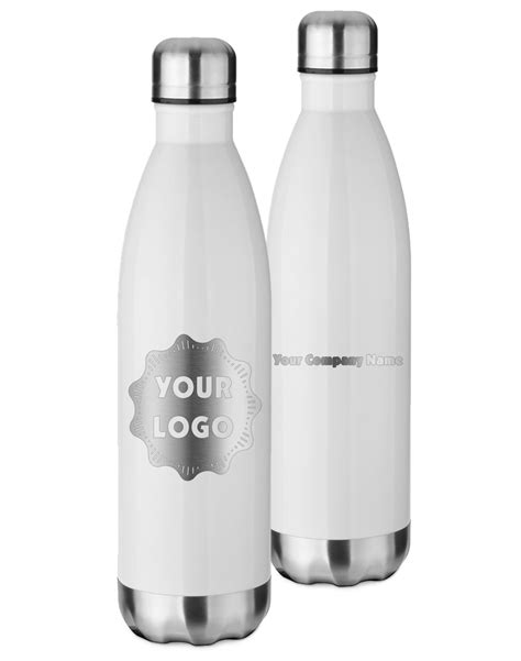 Logo And Company Name White Water Bottle 26 Oz Stainless Steel
