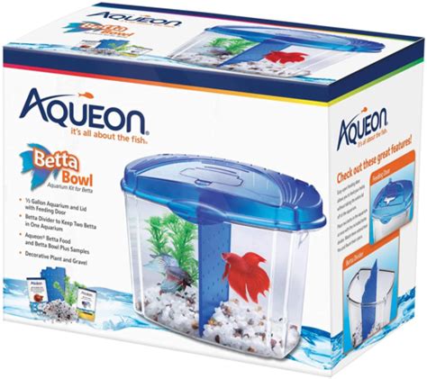 Aqueon Betta Fish Tank Starter Kit Half Gallon Blue Ebay