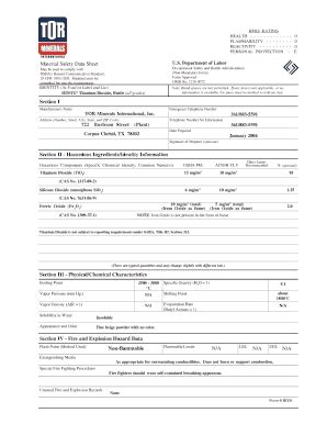 Fillable Online HMIS RATING HEALTH FLAMMABILITY REACTIVITY PERSONAL