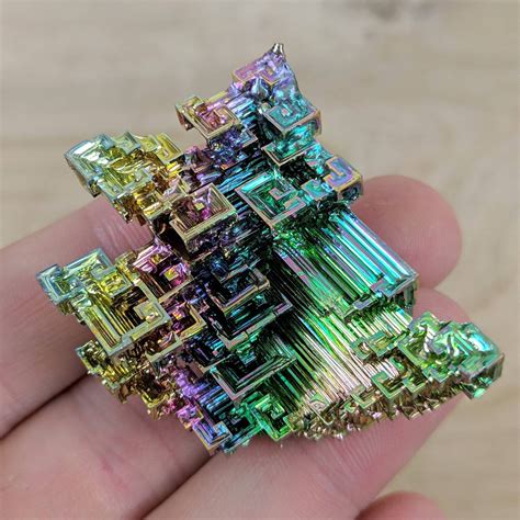 Lg Rainbow Bismuth Crystal Cluster Lab Grown Mineral Specimen Etsy