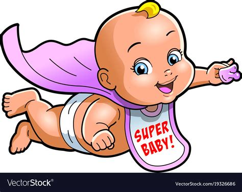 Super Baby Cartoon Clipart Royalty Free Vector Image