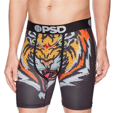 Psd Mens Athletic Boxer Brief Underwear Souvenir Tiger Face Black