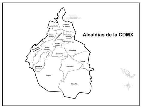 Mapa De Alcald As De La Cdmx Para Imprimir En Pdf