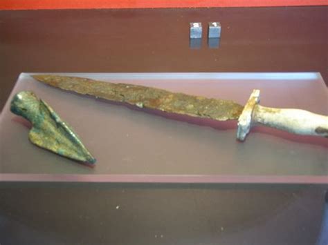 Roman Sword And Bronze Arrowhead Found In The Ruins Or Heculeaneum