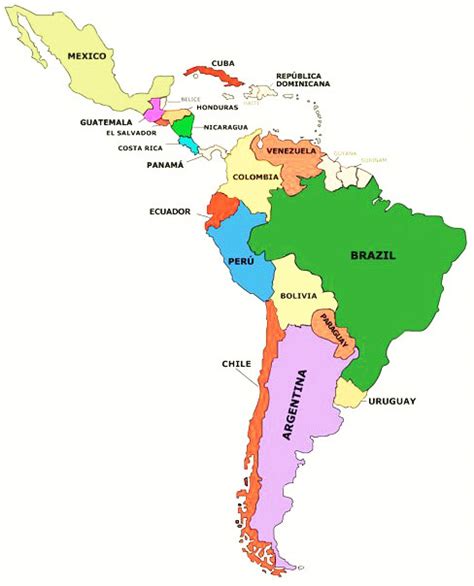 Mapa de Latinoamérica América Latina Mapa de América