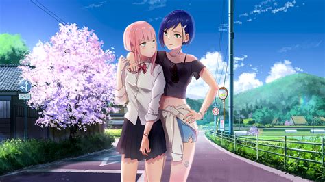 Darling In The Franxx Zero Two Ichigo With Background Of Tree With Pink