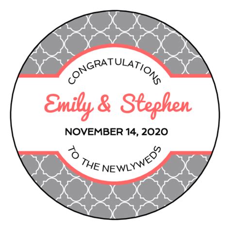 Quatrefoil Wedding Circle Labels Label Templates Ol350