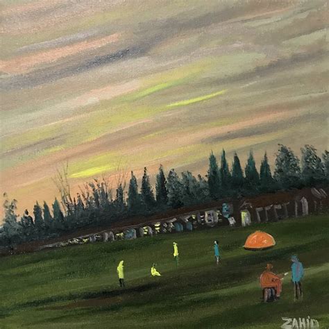 Sunset And Picnic Painting By Muhammad Zahid Khan Saatchi Art