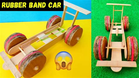 How To Make Rubber Band Car At Home Make From Cardboard And Ice