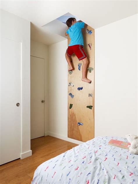 Rock Climbing Wall In Childrens Bedroom Play Room Kids Bedroom