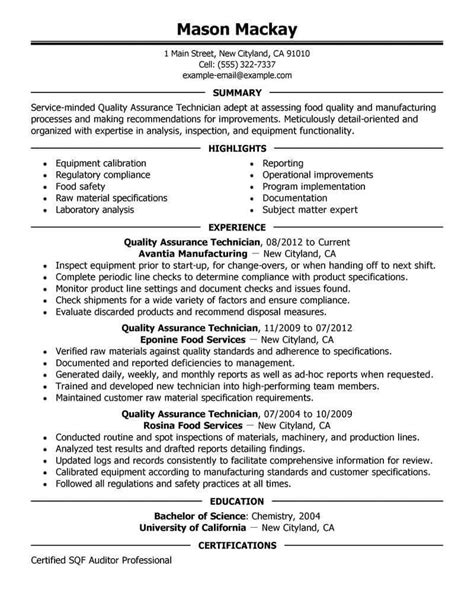 Resume Format Quality Control Manager Resume Templates Job Resume