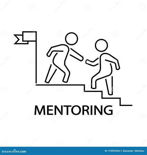Icon Of Mentoring And Helping Another Person Vector Illustration Eps