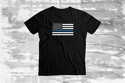 Thin Blue Line Flag Shirt Thin Blue Line Shirt Back The Etsy