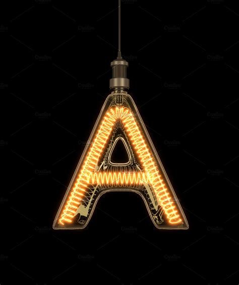 Ad Alphabet Light Bulb Font A Z By Sdesign On Creativemarket