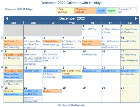 Print Friendly December 2022 Us Calendar For Printing