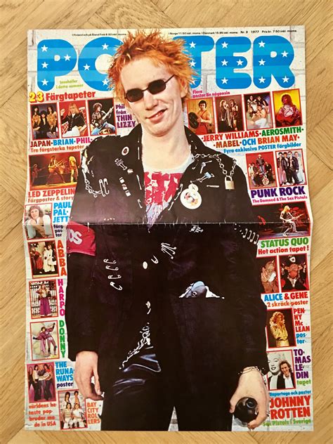 Sex Pistols Johnny Rotten John Lydon Poster 1977 Punk Band Etsy España