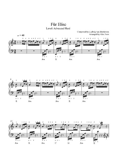 Famous theme perhaps best known for its first nine notes: Free Printable Piano Sheet Music Fur Elise | Free Printable