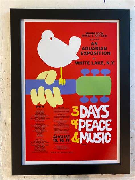 Woodstock Music Festival Framed Poster Etsy