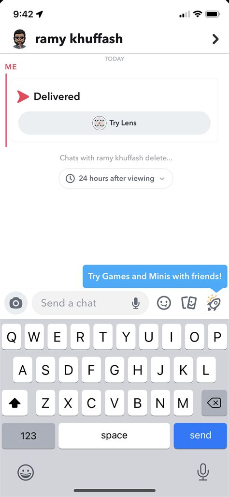 screenshot of snapchat chat