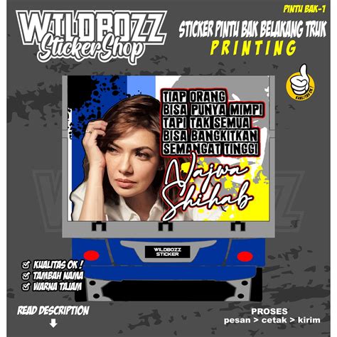 Jual Decal Pintu Belakang Bak Truk Printing Najwa Shihab Keren Pintu Bak 1 Wildbozz Sticker