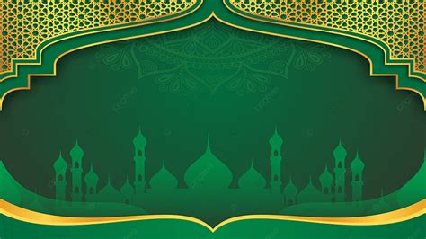 Green And Gold Islamic Background Green Background Islamic Background