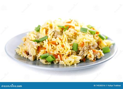 Pulav Pilaf Fried Rice With Meat Stock Photo Image Of Prepared Meal