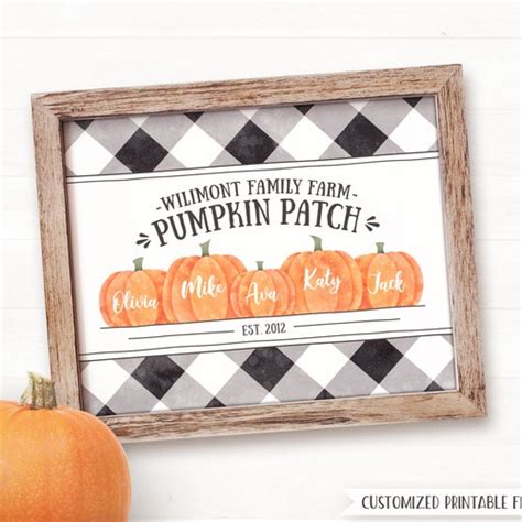 Printable Pumpkin Patch Sign Farmhouse Fall Decor Grey Etsy