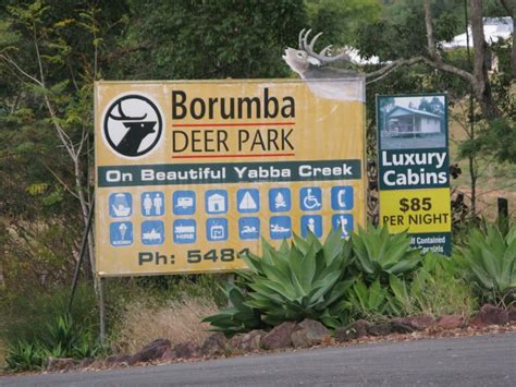 Borumba Deer Park And Caravan Park Imbil Welcome Sign
