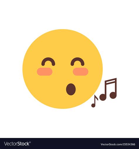 Yellow Smiling Cartoon Face Sing Song Emoji People