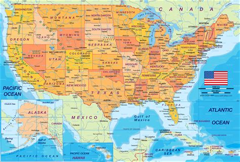 Nordamerika Karte Staaten