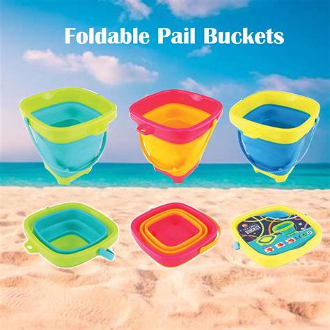 Foldable Pail Bucket Collapsible Buckets Multi Purpose For Beach
