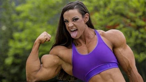 Woman With Huge Biceps Anya Power Lifter Strong Muscular Woman
