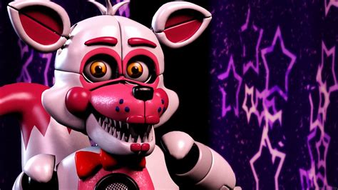 Foxy In Purple Stars Background Five Nights At Freddys