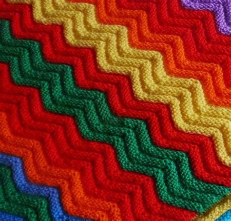 Rainbow Ripple Baby Blanket Afghan Throw Knitting Pattern Etsy Uk
