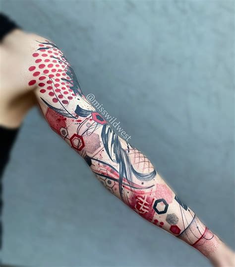 Trash Polka Abstract Color Geometric Tattoo By