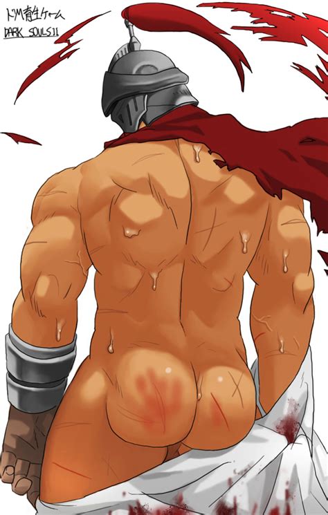 Akajishi Dark Souls I 1boy Armor Ass Bara Blood Gloves Helmet