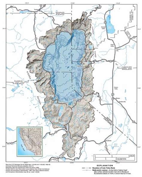 1 Plan View Of The Lake Tahoe Basin Illustrating Select Hydrologic And