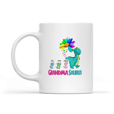 Grandma Mug Custom Grandma Saurus Mug Grandmasaurus Mug T For Mom