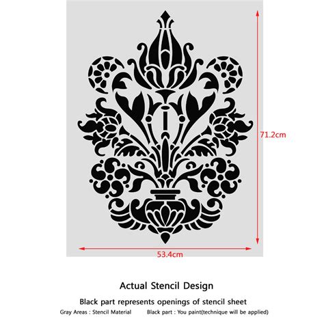 Large Wall Stencil Damask Allover Stencil Heather For Easy Diy Etsy