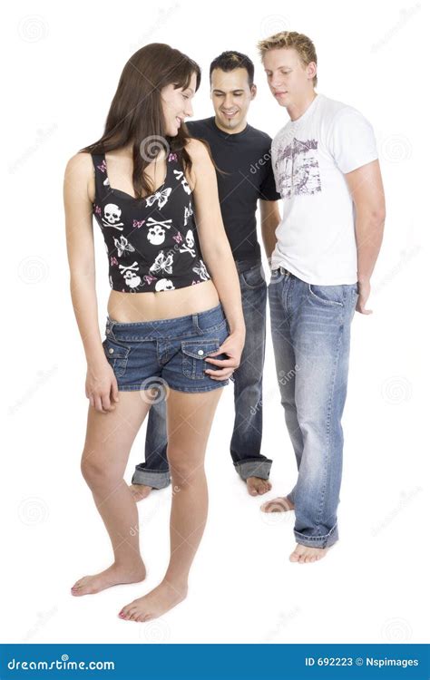 awesome threesome 6 stock image image of jeans hispanic 692223