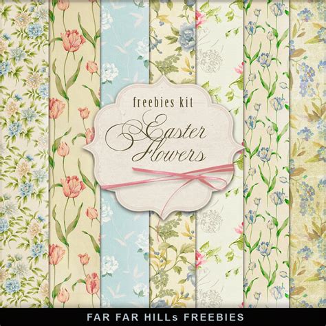 New Freebies Vintage Style Kit Of Paper Easter Flowers