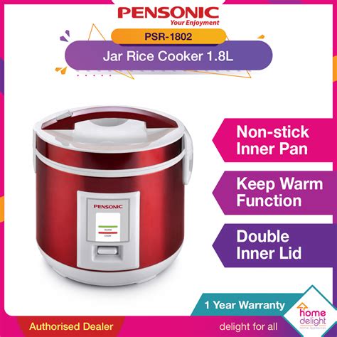 pensonic jar rice cooker 1 8l batik [ psr 1801 psr1802 ] khind midea mr cm1821 shopee malaysia