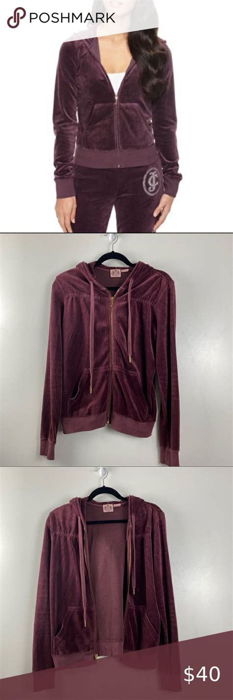 Juicy Couture Wine Velour Track Suit Jacket Large Juicy Couture