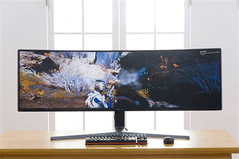 Hands On Samsungs Ultra Wide Chg90 Qled Monitor To Replace Dual