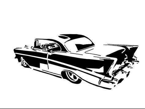 57 Chevy Coloring Pages Motorcycle Drawing Car Drawings Cool Car