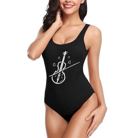 frj95k womens one piece sexy swimsuit musical note violin print bikini s xl