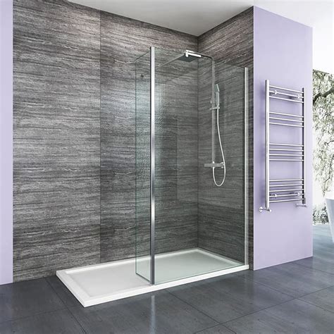 800mm Walk In Shower Enclosure 8mm Easy Clean Glass Wet Room Screen