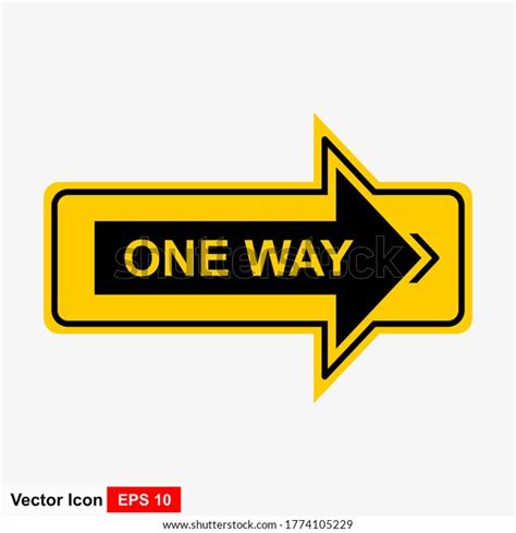 One Way Sign Vector Illustration Stock Vector Royalty Free 1774105229