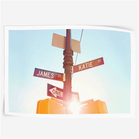 Personalised Couples Names American Street Sign Print By Walk Dont Walk